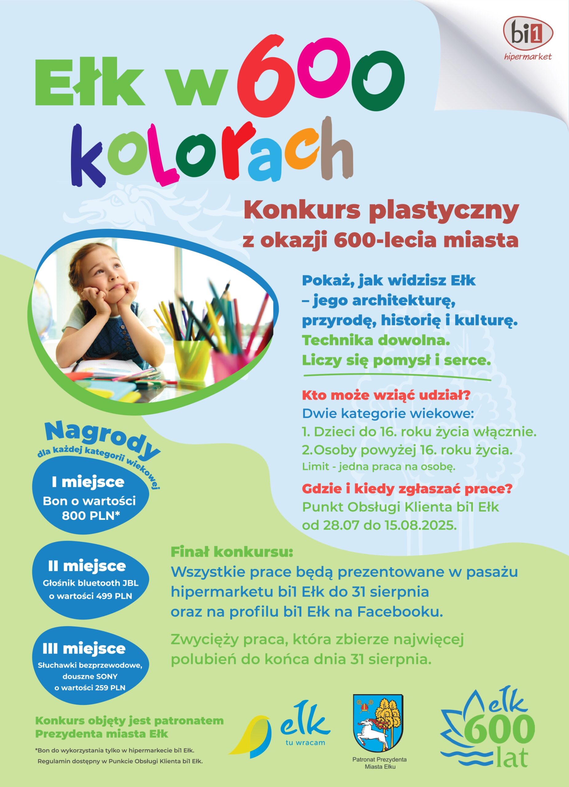 „Ełk w 600 kolorach” – konkurs plastyczny