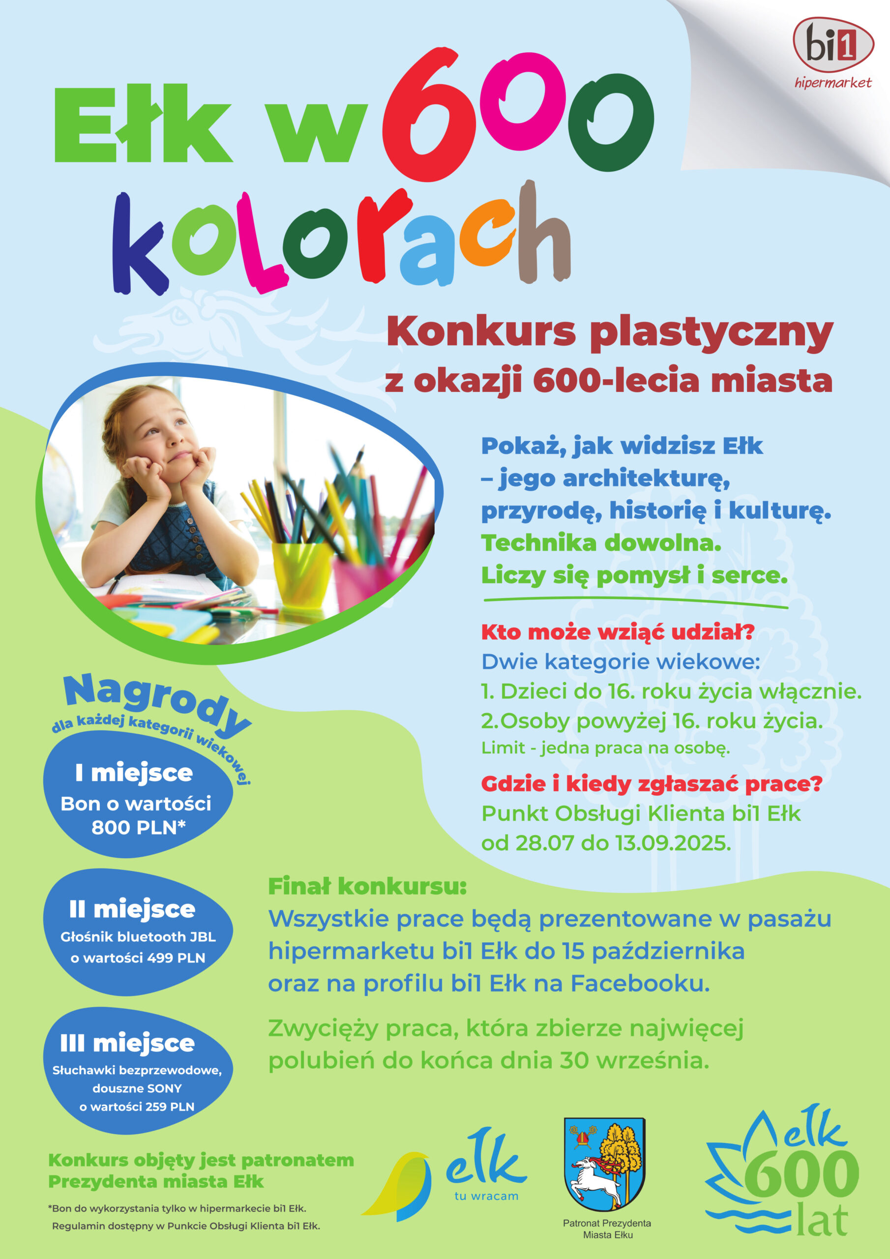 „Ełk w 600 kolorach” – konkurs plastyczny