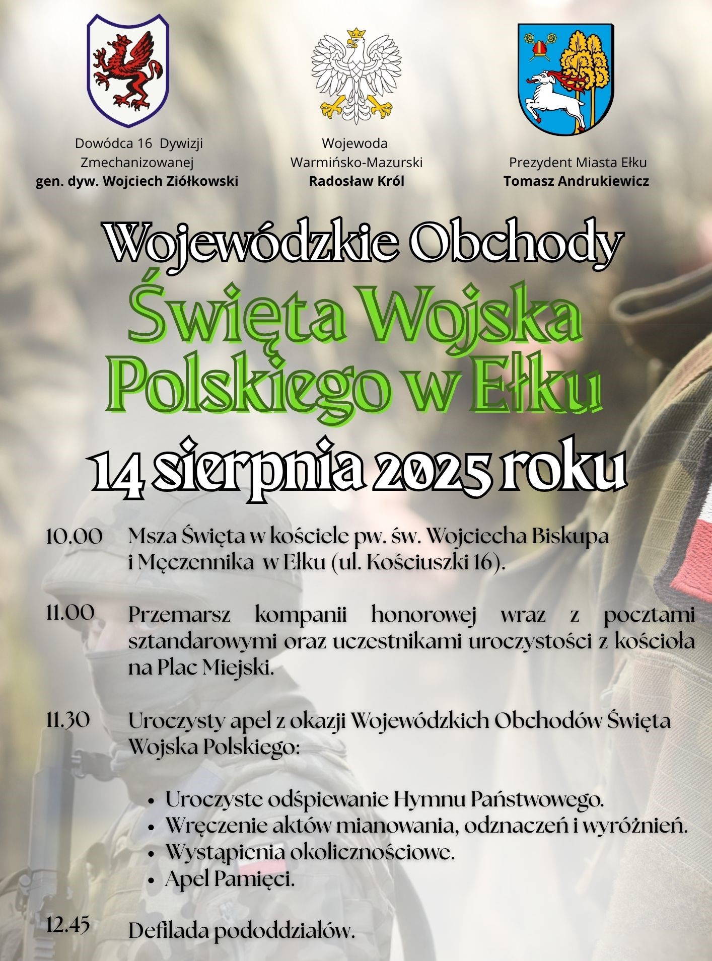 Wojewódzkie obchody Święta Wojska