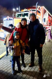 świąteczna ciężarówka coca-cola, plac Jana Pawła II, Mikołaj